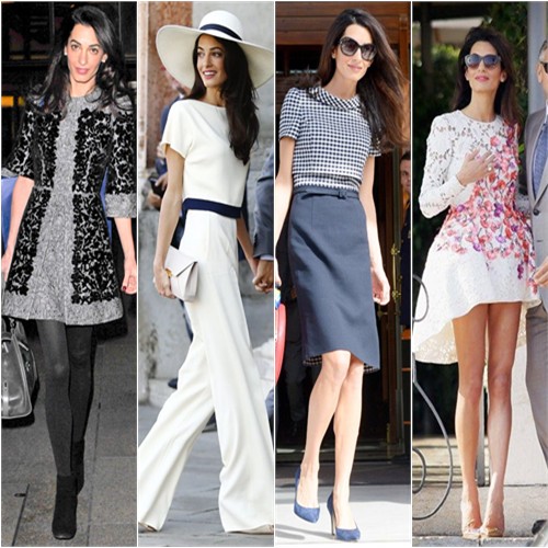 Amal Clooney in Dolce & Gabbana, Stella McCartney, Oscar de la Renta, and Giambattista Valli