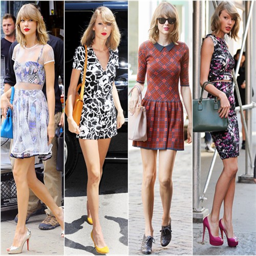 Taylor Swift in Novis, Suno, Cynthia Steffe, and Aqua