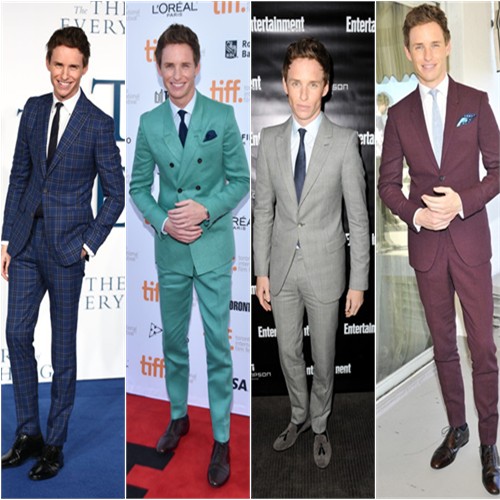 Eddie Redmayne in Hardy Amies, Burberry Prorsum, Alexander McQueen, and Burberry