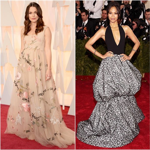 Keira in Valentino; Zoe in Michael Kors