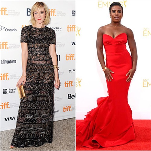 Jena in Emilio Pucci; Uzo in Christian Siriano