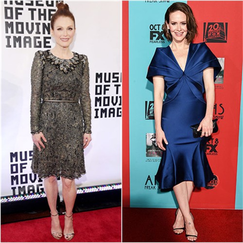 Julianne in Chanel; Sarah in Zac Posen