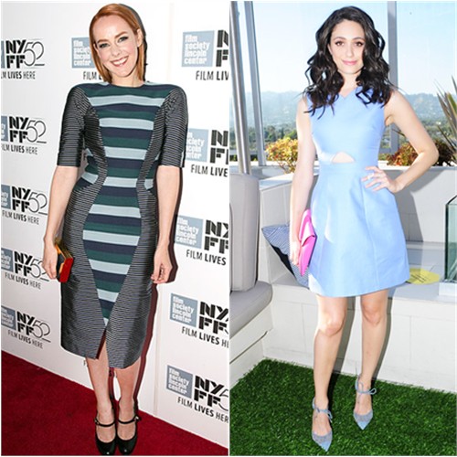 Jena in Thom Browne; Emmy in Kate Spade