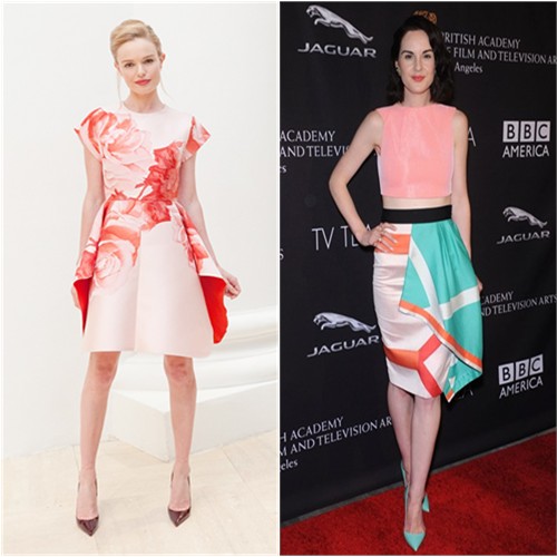 Kate in Giambattista Valli; Michelle in Roland Mouret