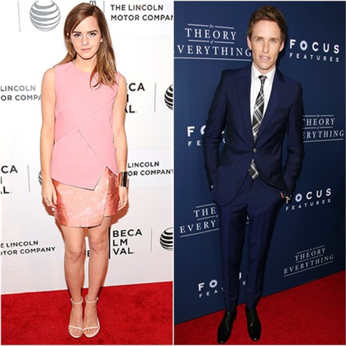Emma in Narciso Rodriguez; Eddie in McQueen