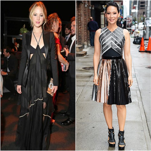 Jennifer in Altuzarra; Lucy in Proenza Schouler