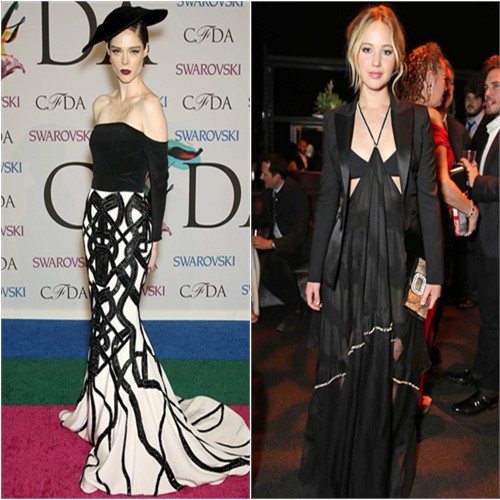 Coco in Christian Siriano; Jennifer in Altuzarra
