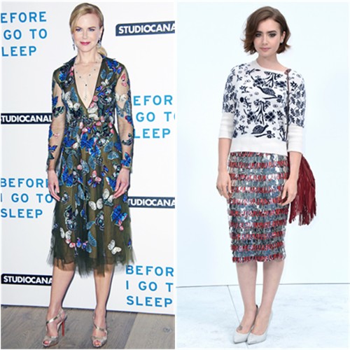 Nicole in Valentino; Lily in Chanel