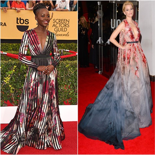 Lupita in Elie Saab; Elizabeth in Elie Saab