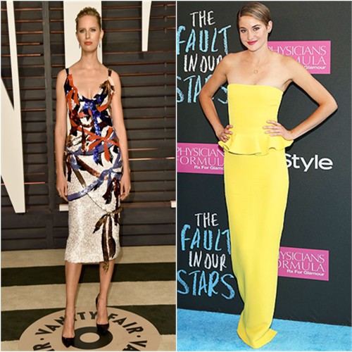 Karolina in Schiaparelli; Shailene in Ralph Lauren