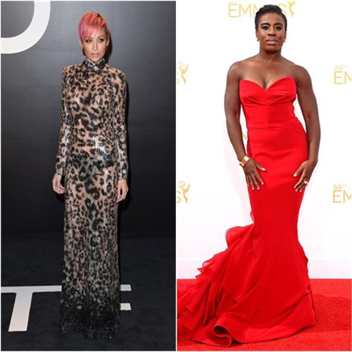 Nicole in Tom Ford; Uzo in Christian Siriano