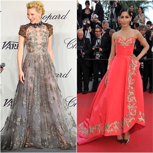 Cate in Valentino; Freida in Oscar de la Renta