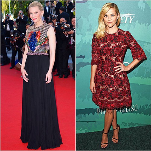 Cate in Givenchy; Reese in Dolce & Gabbana