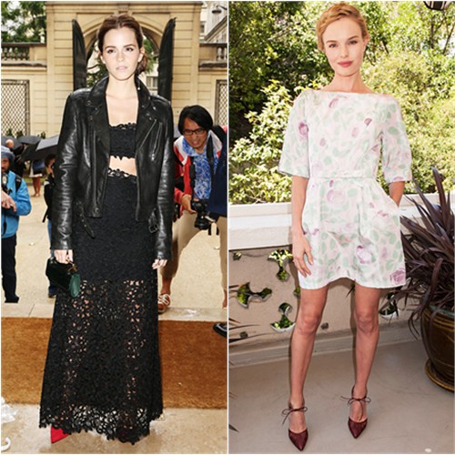Emma in BLK DNM/Dior, Kate in Valentino