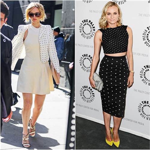Jennifer in Chloé/3.1 Phillip Lim; Diane in Roland Mouret