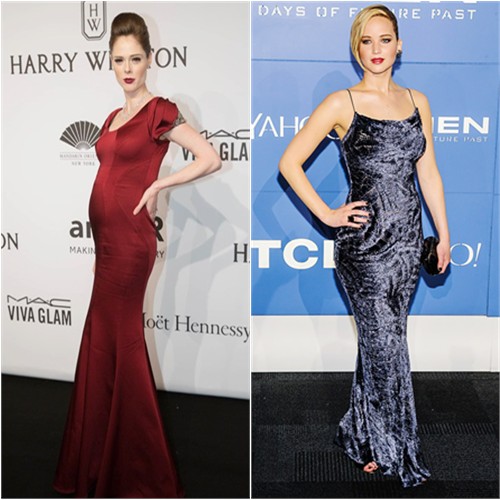 Coco in Zac Posen; Jennifer in Jason Wu