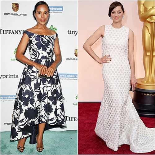 Kerry in Oscar de la Renta; Marion in Chanel
