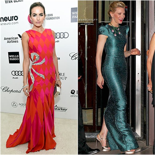 Camilla in Schiaparelli; Cate in Armani Privé