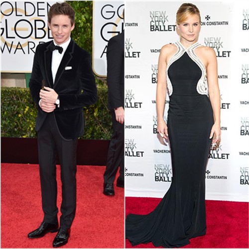 Eddie in Gucci; Kristen in Zuhair Murad