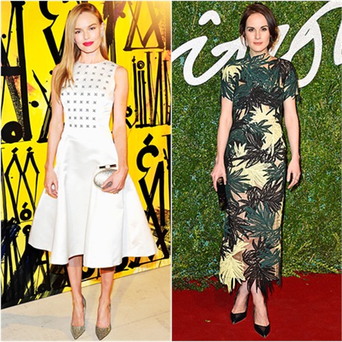Kate in Dior; Michelle in Erdem