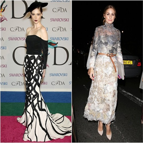 Coco in Christian Siriano; Olivia in Marchesa