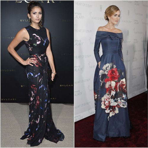 Nina in Elie Saab; Camilla in Carolina Herrera