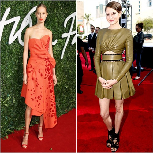 Karolina in Viktor & Rolf; Shailene in Balmain