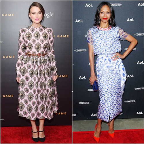 Keira in Dolce & Gabbana; Zoe in Roksanda