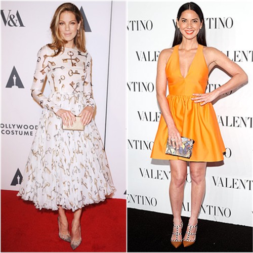 Michelle in Dolce & Gabbana; Olivia in Valentino