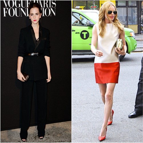 Emma in Givenchy; Kate in Katie Ermilio