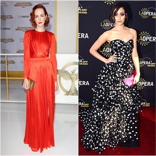 Jena in Emanuel Ungaro; Emmy in Oscar de la Renta