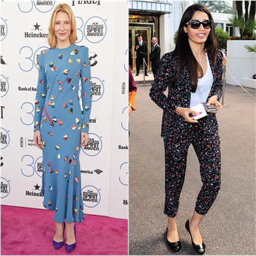 Cate in Schiaparelli; Freida in Ella Moss