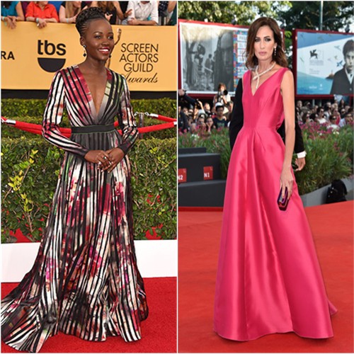 Lupita in Elie Saab; Nieves in Antonio Berardi