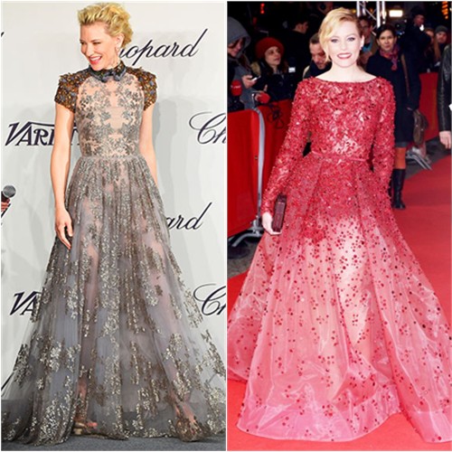 Cate in Valentino; Elizabeth in Elie Saab