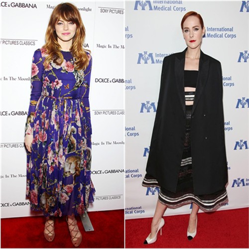 Emma in Dolce & Gabbana; Jena in Reem Acra