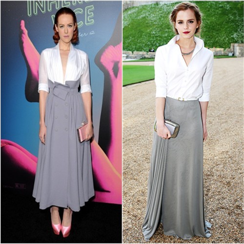 Jena in Ulyana Sergeenko; Emma in Ralph Lauren
