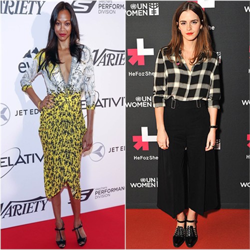 Zoe in Etro; Emma in A.L.C.