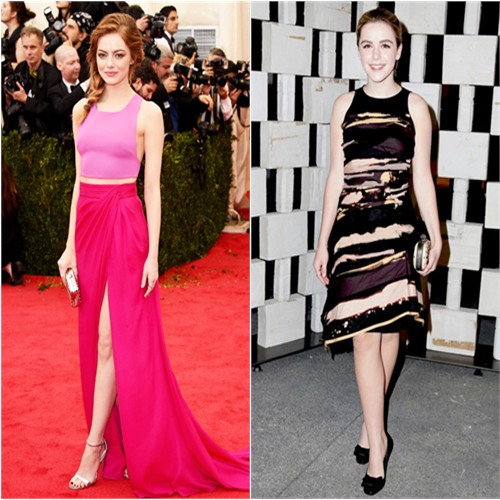 Emma in Thakoon; Kiernan in Bottega Veneta
