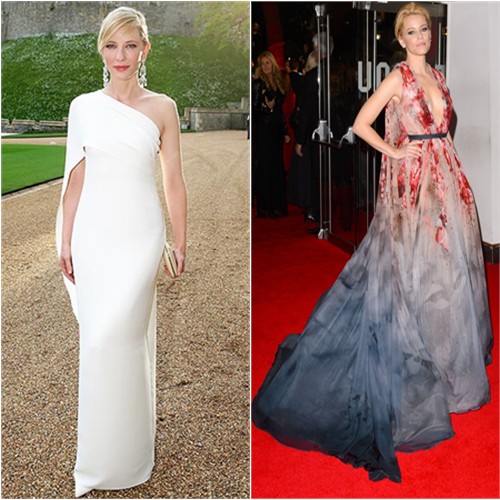 Cate in Ralph Lauren; Cate in Elie Saab