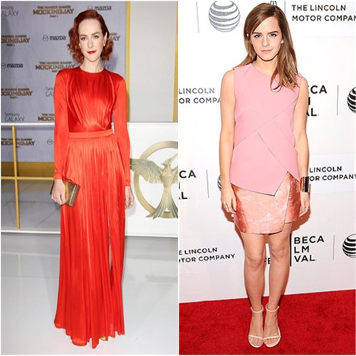 Jena in Emanuel Ungaro; Emma in Narciso Rodriguez