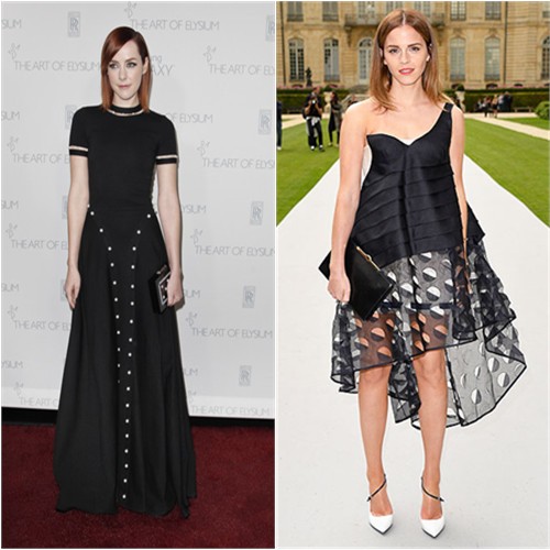 Jena in Adam Selman; Emma in Dior