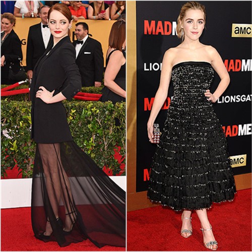 Emma in Dior; Kiernan in Miu Miu