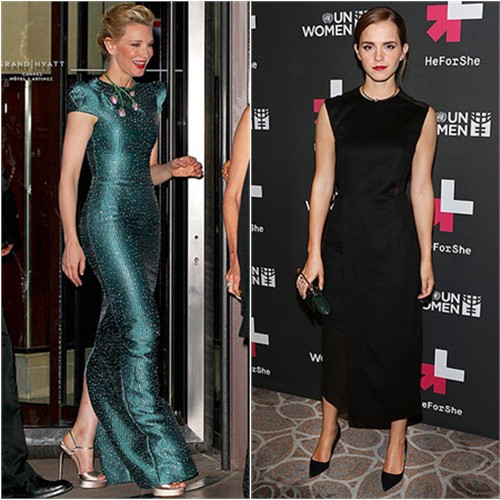 Cate in Armani Privé; Emma in Hugo Boss